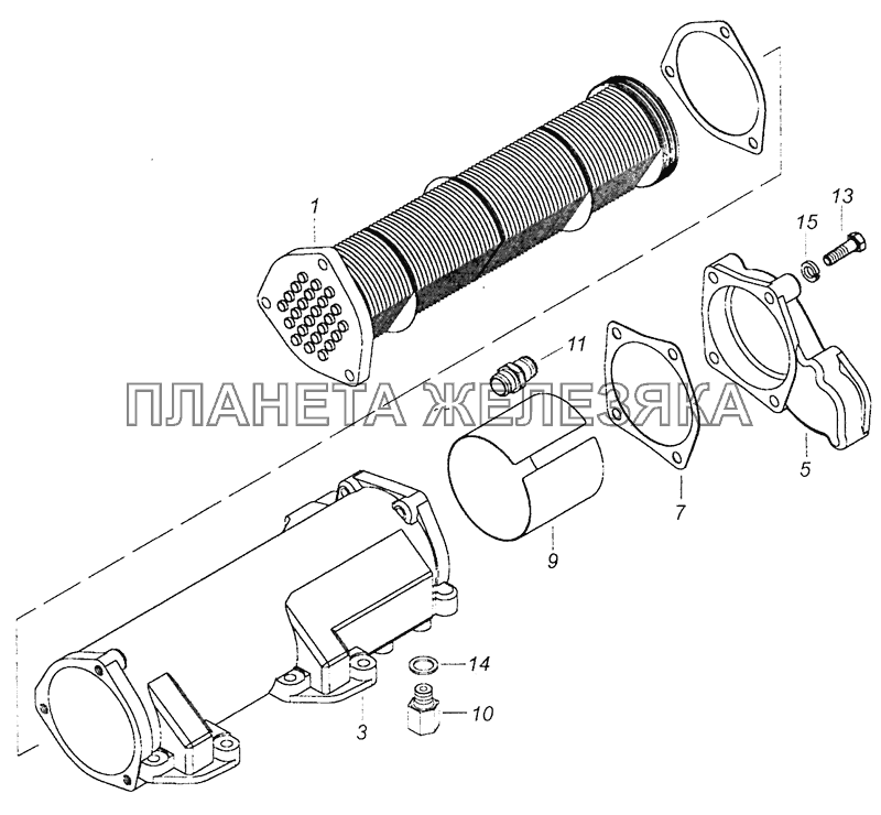 740.90-1013200 Теплообменник маслянный КамАЗ-6460 (Евро 4)