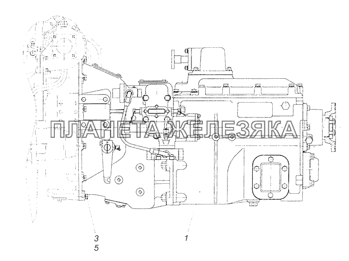 154.1700005-10 Установка коробки передач КамАЗ-65111 (Евро 4)