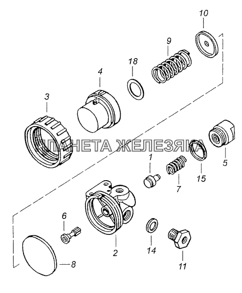 15.1772100 Редукционный клапан управления механизмом переключения КамАЗ-65115, 65116 (Евро-4)