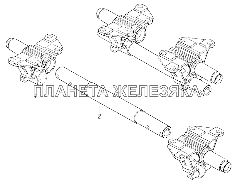 65115-2918050 Кронштейн балансира с осью и со стяжкой КамАЗ-65115, 65116 (Евро-4)