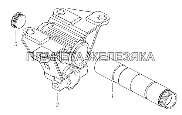 65115-2918052 Кронштейн балансира с осью КамАЗ-65115, 65116 (Евро-4)