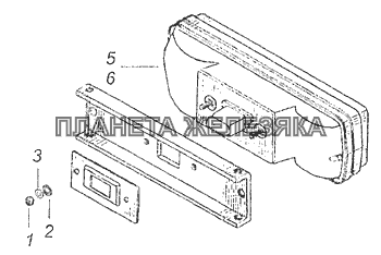 55111-3716002-69 Установка задних фонарей КамАЗ-65115, 65116 (Евро-4)