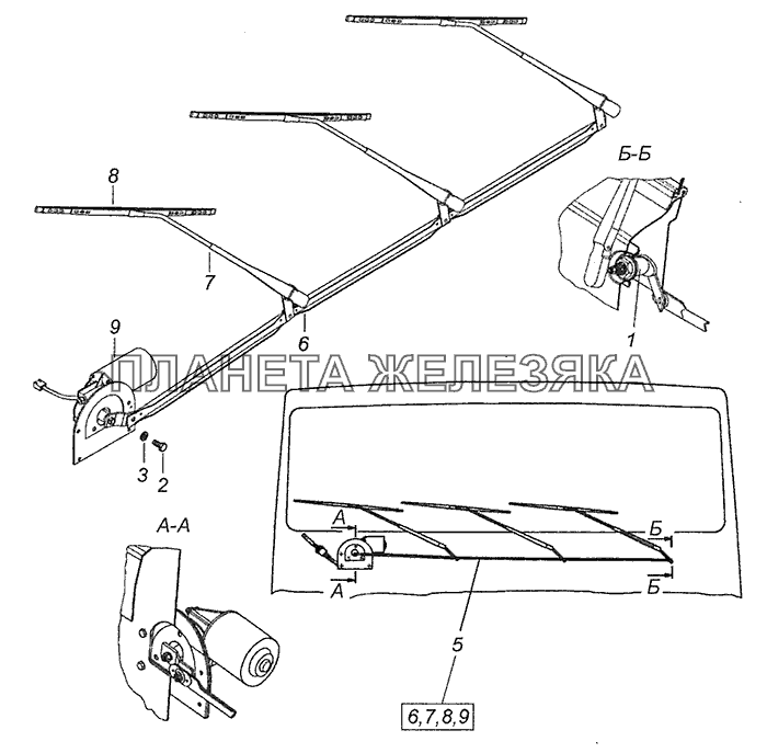 6520-5205001 Установка стеклоочистителя КамАЗ-65115, 65116 (Евро-4)