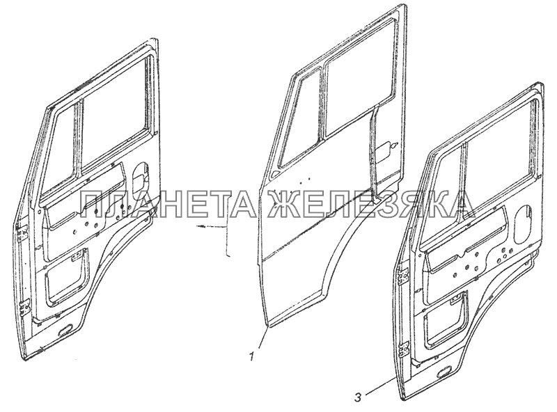 53205-6100014 Дверь правая КамАЗ-65115, 65116 (Евро-4)