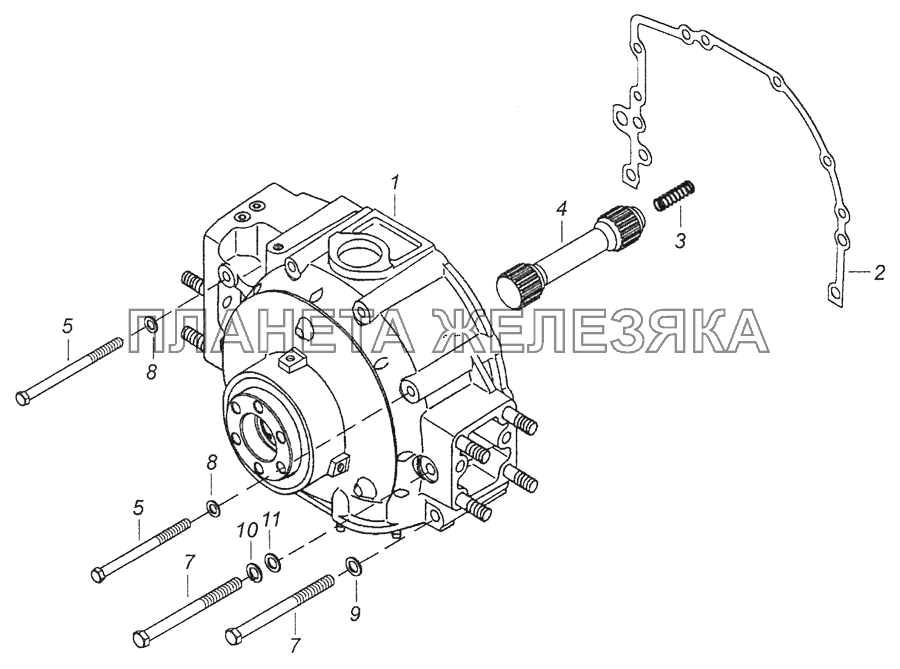 740.62-1005200 Установка привода отбора мощности переднего КамАЗ-65115, 65116 (Евро-4)