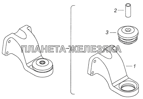 53229-1001015 Кронштейн передней опоры КамАЗ-65115, 65116 (Евро-4)