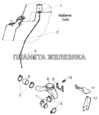 Установка тройника (53215, 54115) КамАЗ-65115