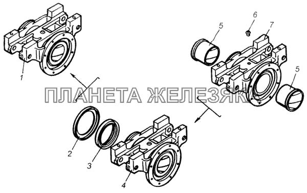 Башмак рессоры с втулками и сальником (53215, 54115, 55111, 65115) КамАЗ-65115