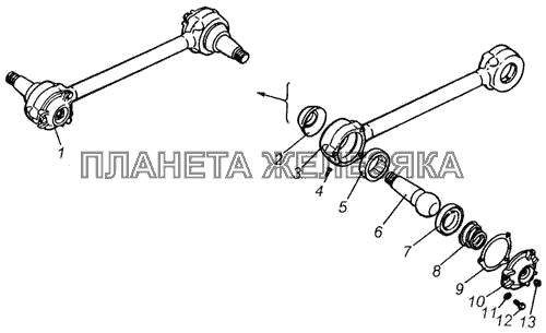 Штанга реактивная в сборе (53215, 54115, 55111) КамАЗ-65115