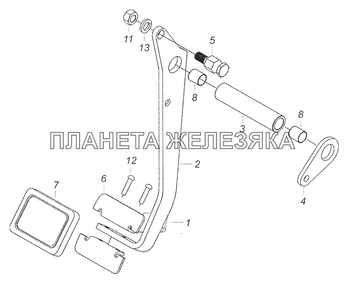 6460-1602010 Педаль сцепления КамАЗ-65115 (Евро-3)