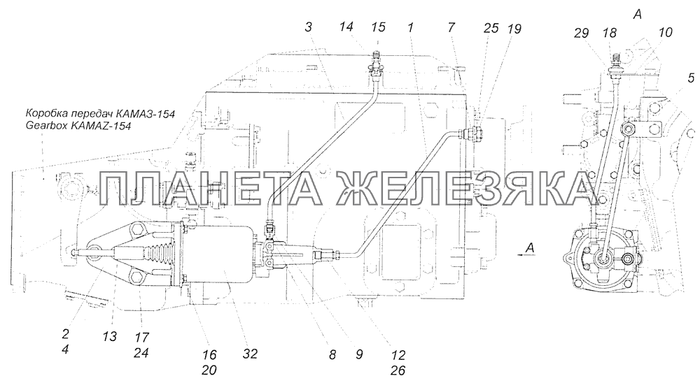 65117-1609010 Установка пневмогидравлического усилителя КамАЗ-65115 (Евро-3)