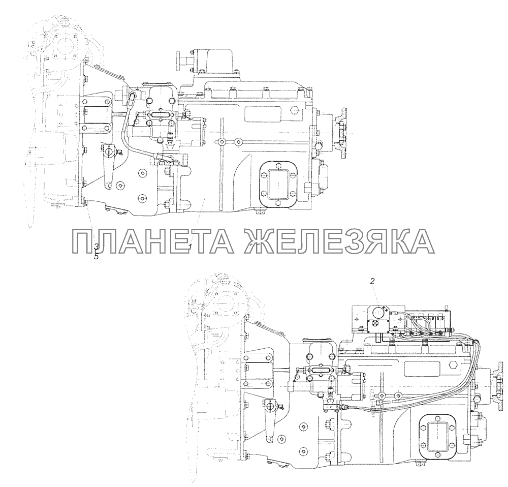 154.1700005-10 Установка коробки передач КамАЗ-65115 (Евро-3)