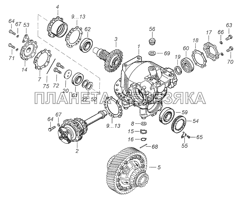 65115-2402011-50 Передача главная заднего моста КамАЗ-65115 (Евро-3)