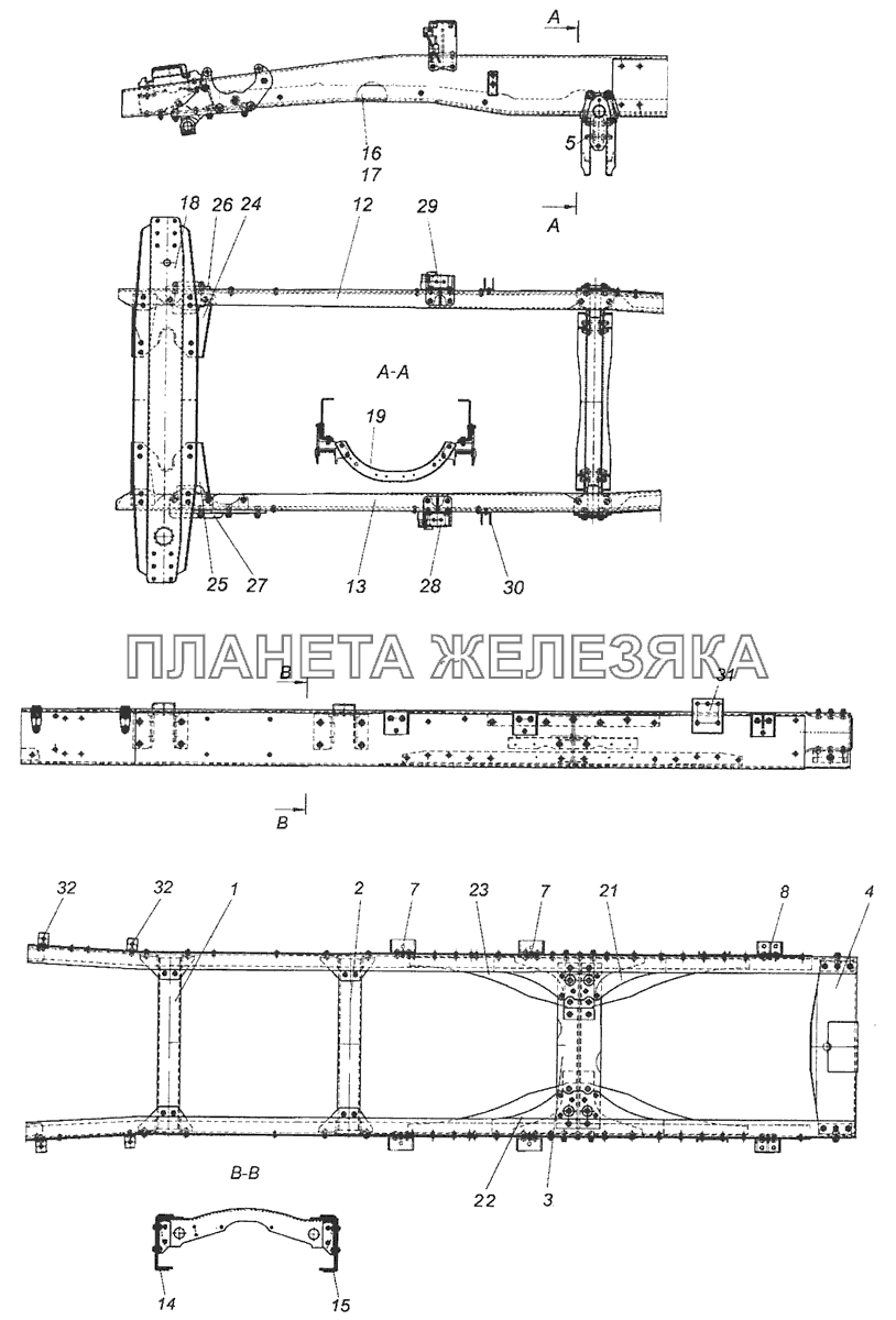 65115-2800010-31 Рама КамАЗ-65115 (Евро-3)