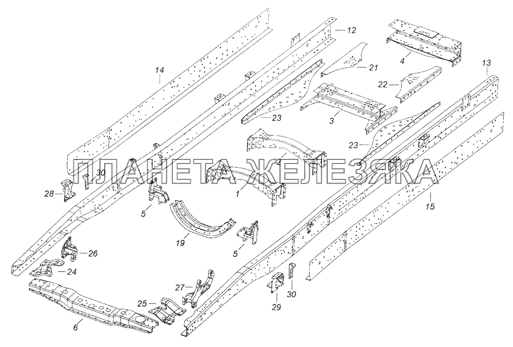 65115-2800010-61 Рама КамАЗ-65115 (Евро-3)