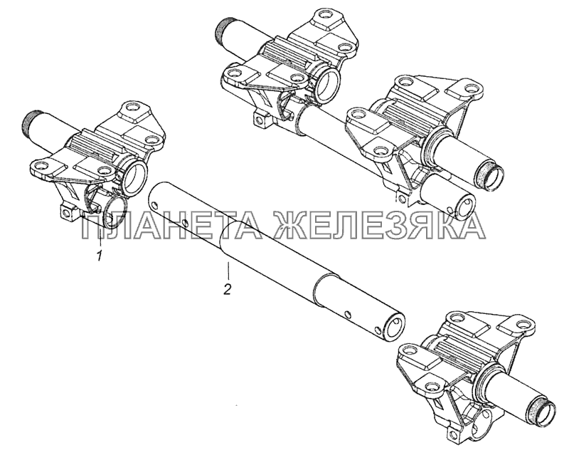 65115-2918050 Кронштейн балансира с осью и со стяжкой КамАЗ-65115 (Евро-3)