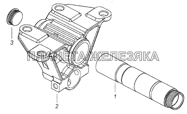 65115-2918052 Кронштейн балансира с осью КамАЗ-65115 (Евро-3)