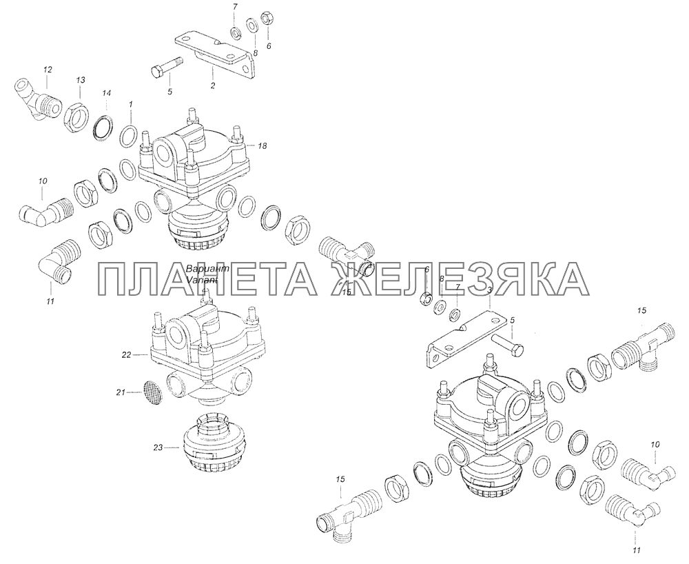 5320-3500018-10 Установка ускорительного клапана КамАЗ-65115 (Евро-3)