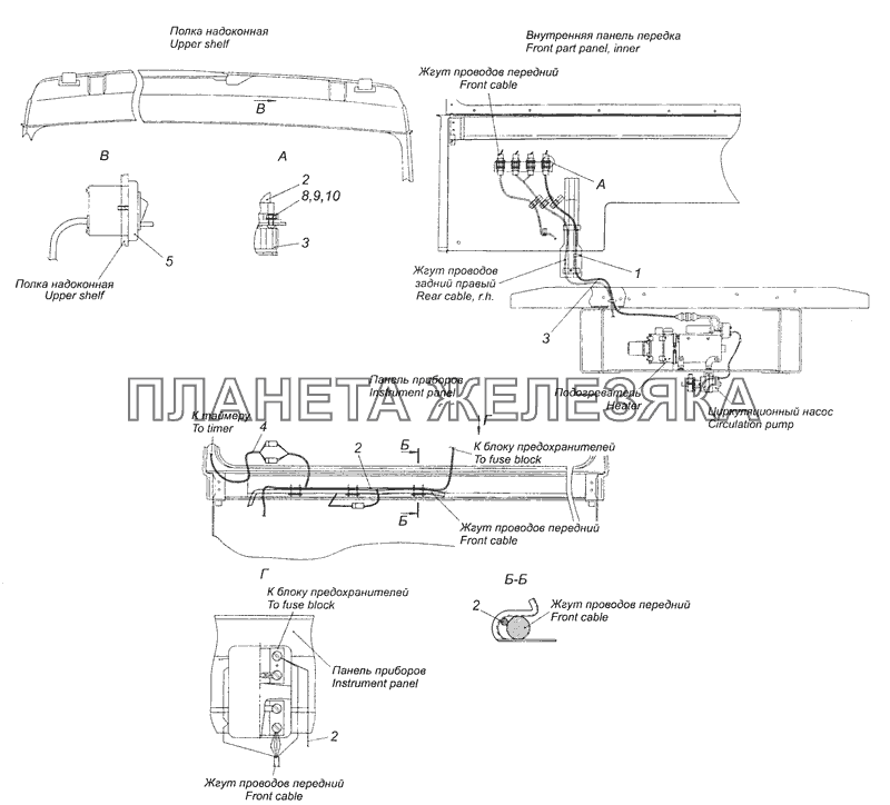 65228-3741001 Установка электрооборудования подогревателя КамАЗ-65115 (Евро-3)