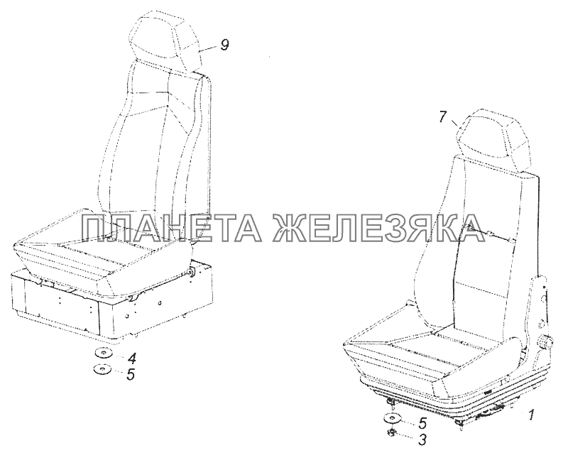 Снять сидушку камаз