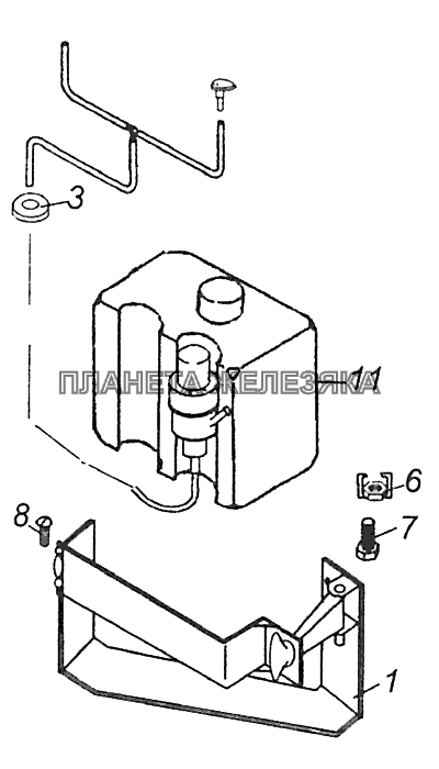 6520-5208004 Установка омывателя КамАЗ-65115 (Евро-3)