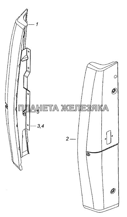 5320-5301047 Панель передка боковая съемная левая КамАЗ-65115 (Евро-3)