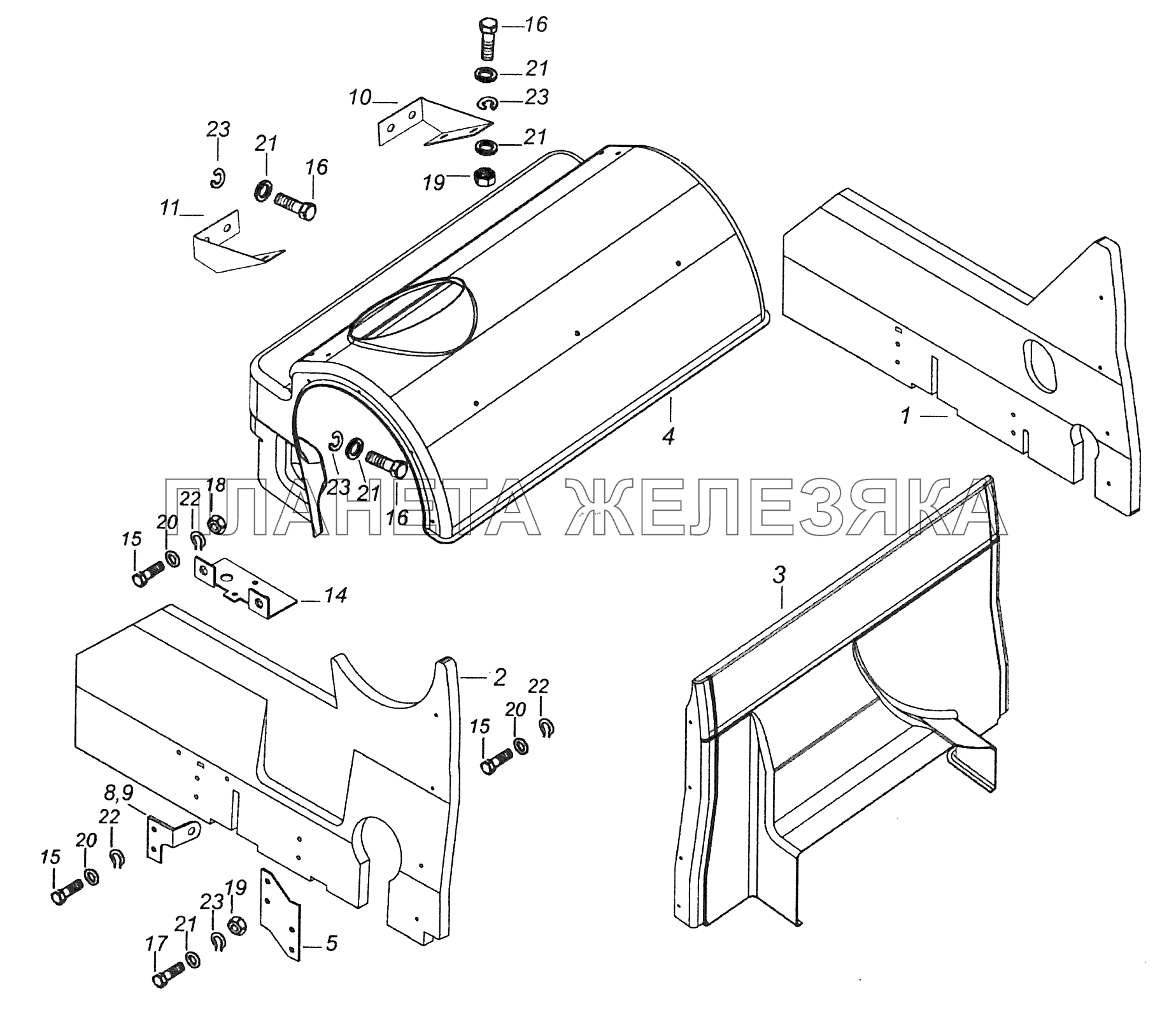 53229-5614200 Установка шумоизоляционного экрана КамАЗ-65115 (Евро-3)