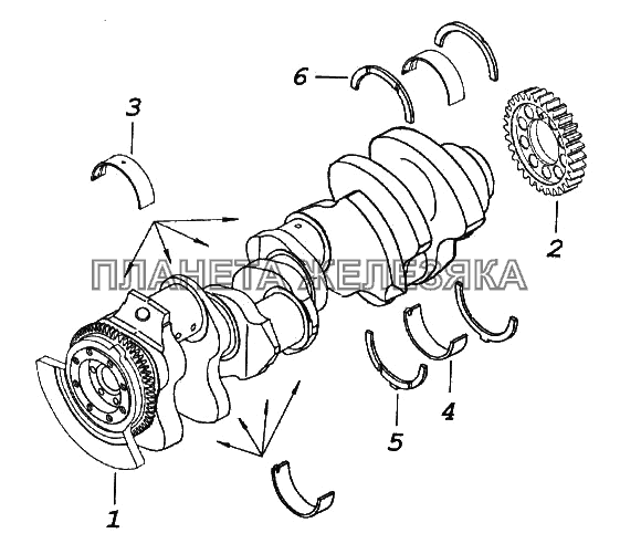 Установка коленчатого вала КамАЗ-65116