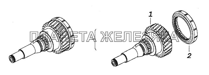 Вал первичный коробки передач с зубчатой муфтой КамАЗ-65116