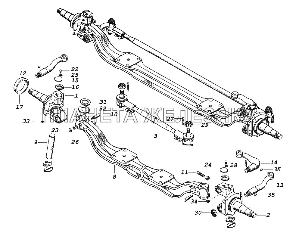 Ось передняя КамАЗ-65116