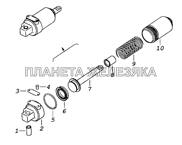 Цилиндр выключения подачи топлива пневматический КамАЗ-65116