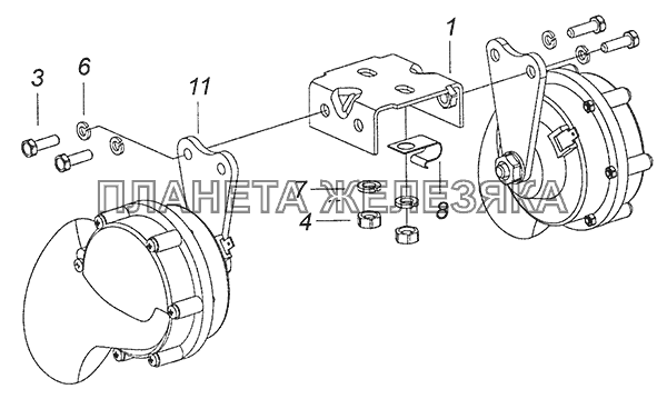 5320-3721001-10 Установка звуковых электрических сигналов КамАЗ-6520 (Euro-4)