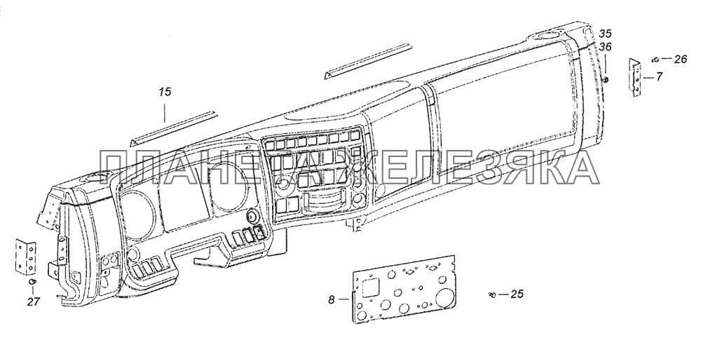 6560-5300023-10 Установка панели приборов КамАЗ-6520 (Euro-4)