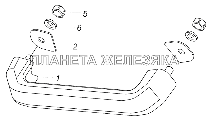 53205-5310001 Установка ручки передка КамАЗ-6520 (Euro-4)