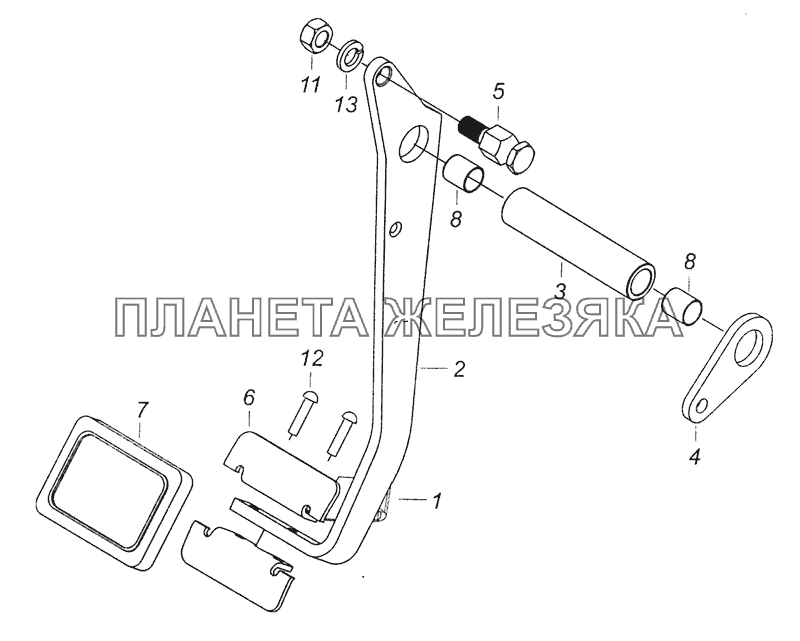 6460-1602010 Педаль сцепления КамАЗ-6520 (Euro-4)