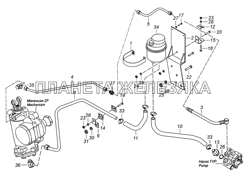 Схема гур камаз 6520