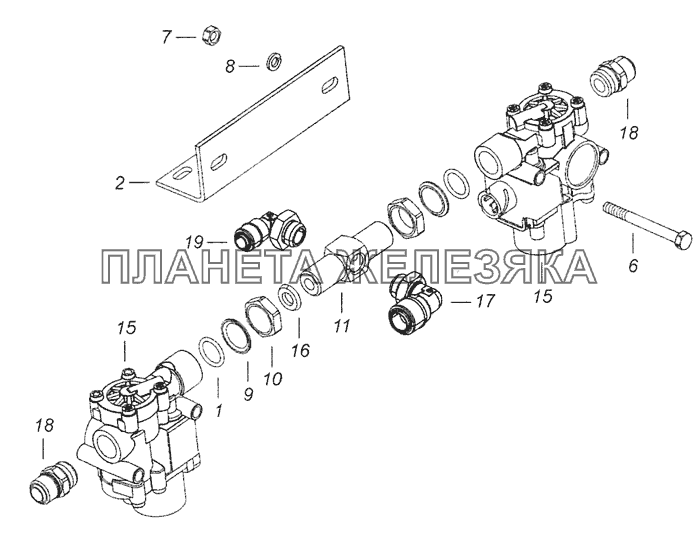 5460-3542005 Блок модуляторов АБС КамАЗ-6520 (Euro-4)