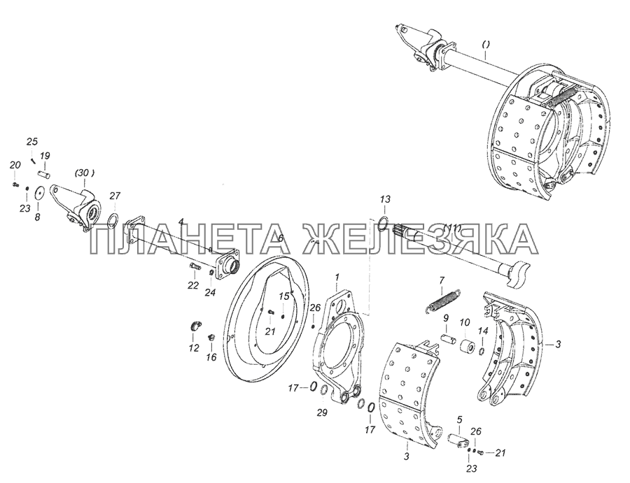 6520-3502011-12 Тормоз задний КамАЗ-6520 (Euro-4)