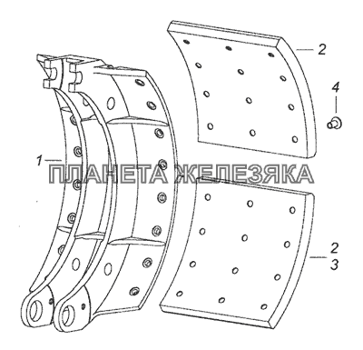 6520-3501090-41 Колодка тормоза с накладками КамАЗ-6520 (Euro-4)