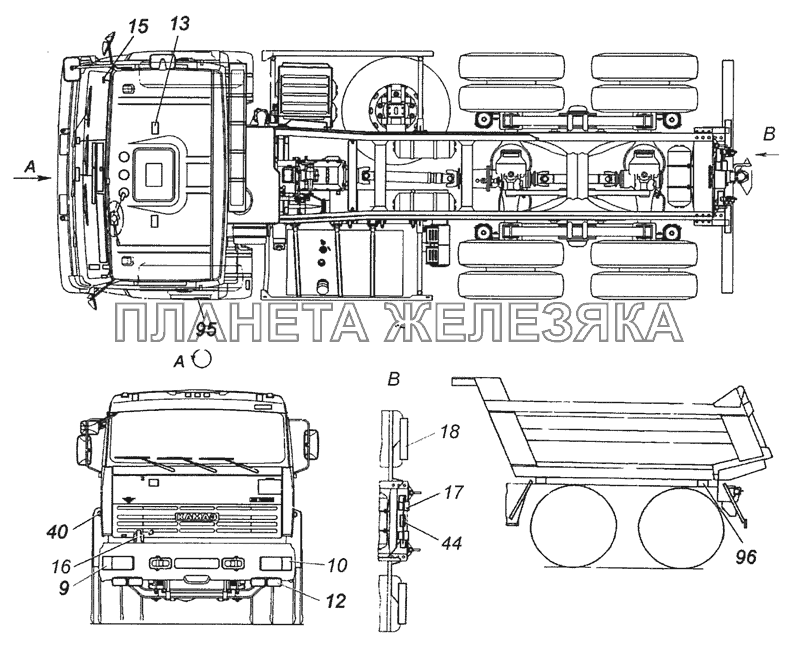 6520-3700011-50 Светотехника на автомобиле КамАЗ-6520 (Euro-4)