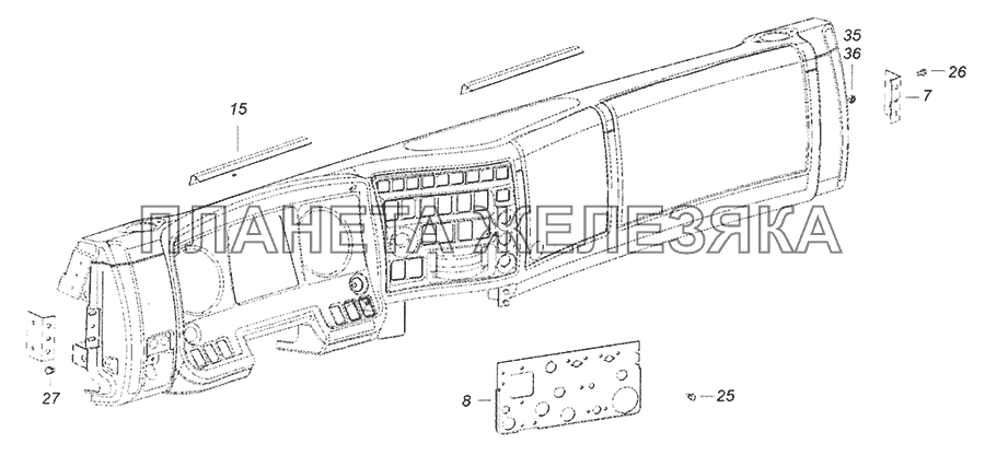 6560-5300023-10 Установка панели приборов КамАЗ-6520 (Euro-4)