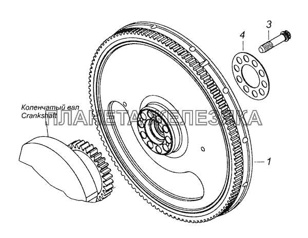 740.60-1005100-20 Установка маховика КамАЗ-6520 (Euro-4)