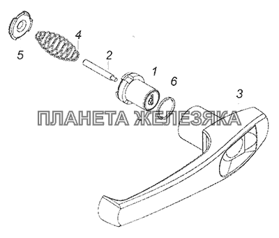 5320-6105150 Ручка двери наружная КамАЗ-6520 (Euro-4)