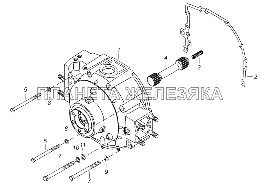 740.70-1005200 Установка привода отбора мощности переднего КамАЗ-6520 (Euro-4)