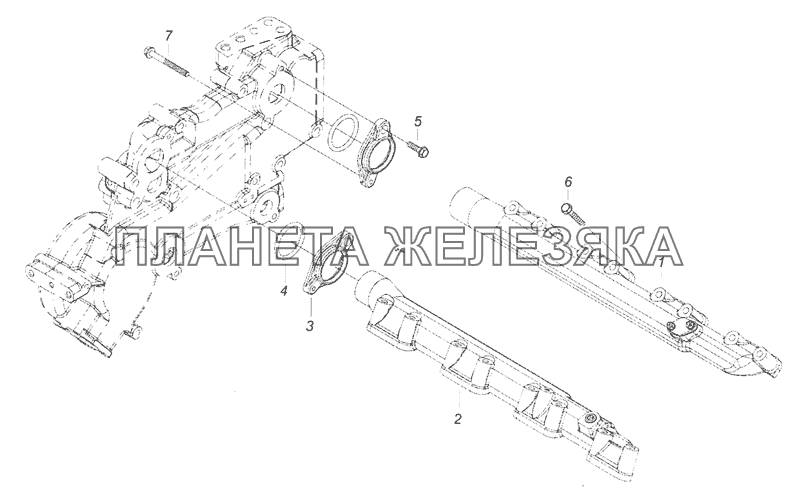 7406.1303002 Установка водяных труб КамАЗ-6520 (Euro-4)