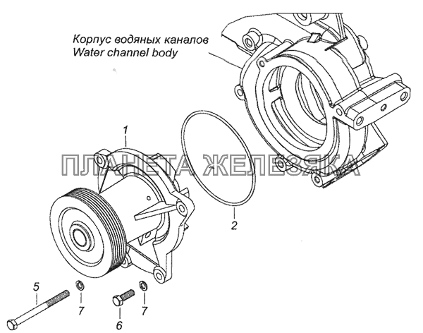 740.63-1307005 Установка водяного насоса КамАЗ-6520 (Euro-4)