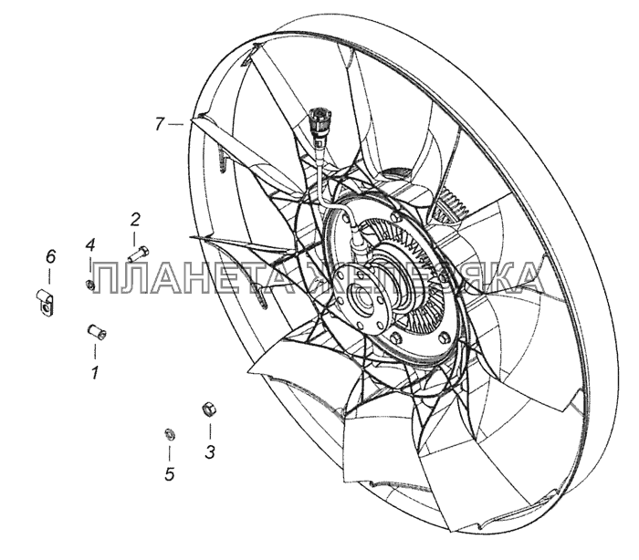 740.74-1308005 Установка вентилятора с вязкостной муфтой КамАЗ-6520 (Euro-4)