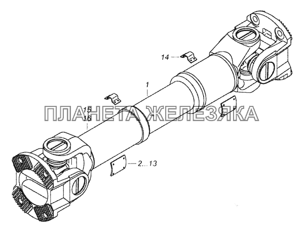 6520-2201011-11 Вал карданный заднего моста КамАЗ-6520 (Euro-4)