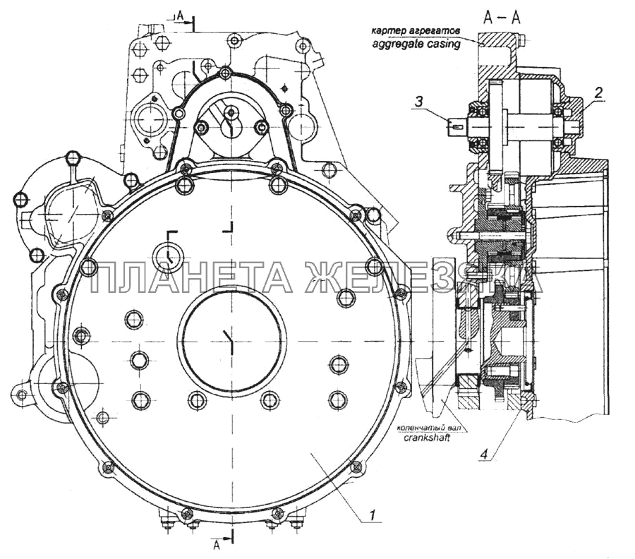 Установка картера маховика КамАЗ-6520