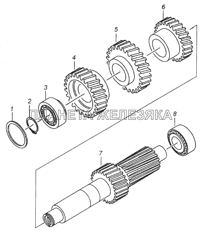 Промежуточный вал КамАЗ-6520